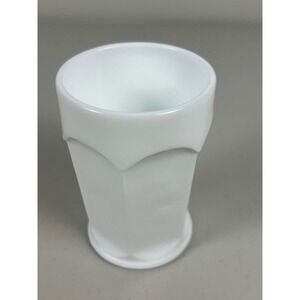 Fenton Vintage White Milk Glass Paneled Vase Tumbler Cup Mid Century Modern RARE